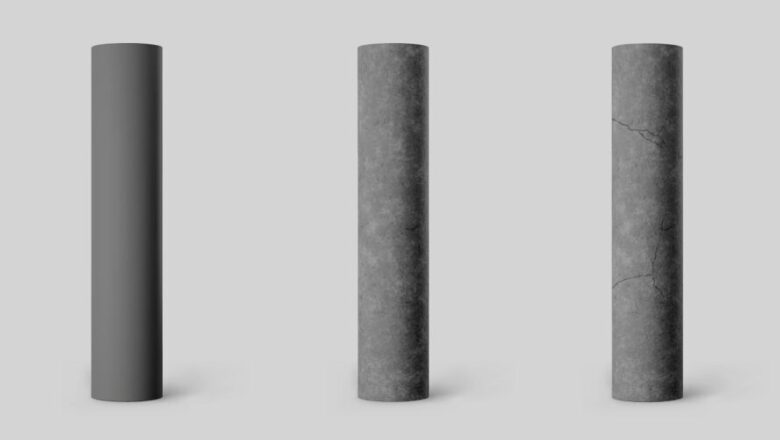 Słupki betonowe w przestrzeni miejskiej