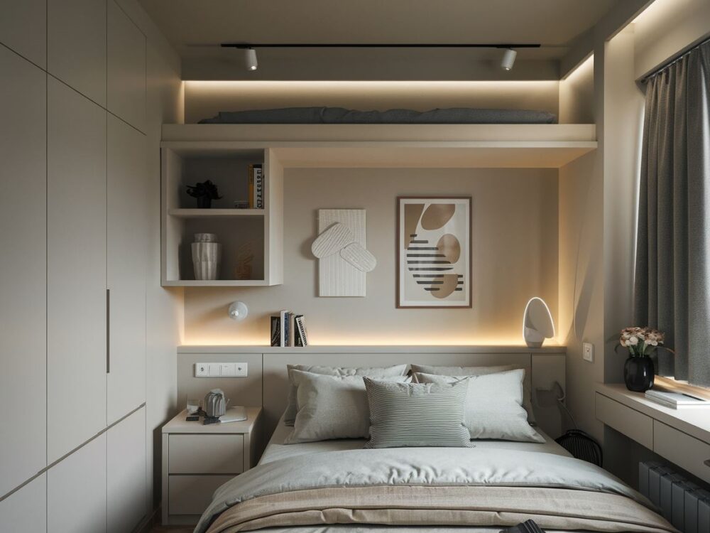 Stylowa i funkcjonalna mała sypialnia